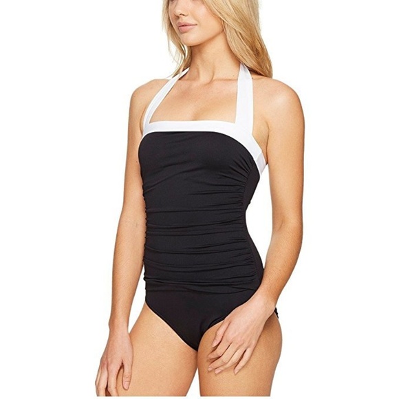 Ralph Lauren Black White Trim Halter 